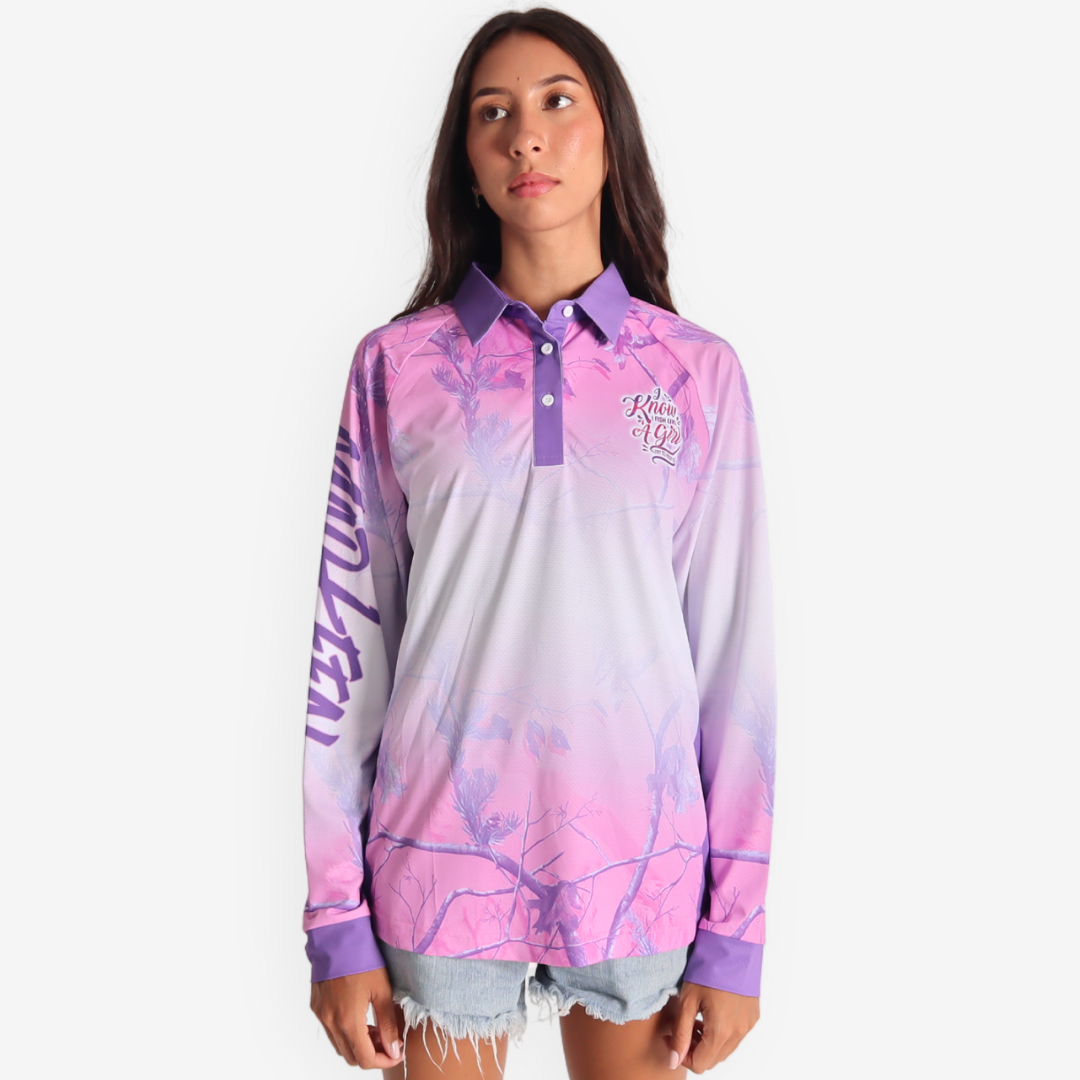 Fish Like A Girl Purple Long Sleeve